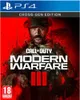 The image is a video game box cover for Call of Duty: Modern Warfare III, featuring a soldier in the foreground against a red, abstract background. Produktbild-Vorschau