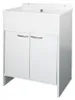Mobile Lavatoio salvaspazio 58x38 cm in PVC bianco 2 ante Anteprima dell’immagine prodotto 3