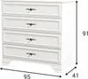Matowa biała komoda z 4 szufladami - 95 cm - Salon & Podgląd zdjęcia produktu 13