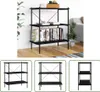 The Living Store Regal mit 3 Böden Schwarz 80x40x92 cm Produktbild-Vorschau 1