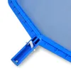 Close-up of the blue plastic frame and mesh of a pool skimmer. Produktbild-Vorschau