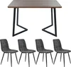 A dining table with four chairs, presented on a white background. Produktbild-Vorschau