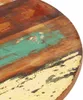 Close-up of a round wooden tabletop with a distressed, multi-colored finish. Anteprima dell’immagine prodotto