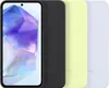A smartphone and three phone cases in different colors. Produktbild-Vorschau