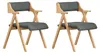 Zwei SoBuy Klappsessel FST98-SGX2 mit grauem Stoffbezug und Holzrahmen in minimalistischem Design