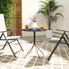 Outsunny Gartentisch  Ø60 x 71 cm, Wetterfest Balkontisch Produktbild-Vorschau 2
