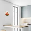 Glasuhr Wanduhr Küchenuhr Echt-Glas 30fi cm Mohnblumen rot Produktbild-Vorschau 5