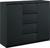 Elegante Kommode 2d4s 120 in Mattschwarz - Kombiniert Stil Produktbild-Vorschau 1