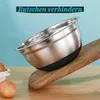 3pcs Bol avec couvercle Silicone Acier inoxydable Mélangeur Voir les images du produit 7