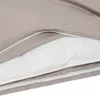 A close-up view of a taupe duvet cover with a white insert peeking out from underneath. Produktbild-Vorschau