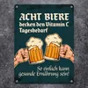 Bier Metallschild mit Spruch: Acht Biere decken den Vitamin Produktbild-Vorschau 2