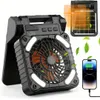 3-in-1 Solar Camping Fan mit LED, 4 Geschwindigkeitsstufen, Produktbild-Vorschau 1