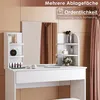 SONNI Schminktisch Weiß 108×40×140 cm  mit Spiegel und Produktbild-Vorschau 2