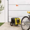 vidaXL Remorque pour vélo Chiens Jaune et gris Tissu Oxford Voir les images du produit 2