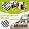 ROSEJANE Gewürzgläser 12er Set, eckige Gewürzdosen aus Glas Produktbild-Vorschau 5