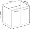 Spülenunterschrank Vicco R-Line Anthrazit Landhaus 80 cm Produktbild-Vorschau 2