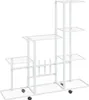 vidaXL Pied à fleurs sur roulettes 94,5x25x92,5 cm Blanc Voir les images du produit 1