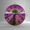 Wanduhr - Rund - Glasuhr - Wiese lavenda Sommer Landschaft Produktbild-Vorschau 3