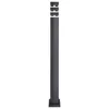 A dark gray, modern bollard light with a square base and a segmented top. Produktbild-Vorschau