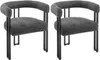 Two dark gray upholstered chairs with black metal frames are shown against a white background. Produktbild-Vorschau