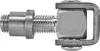 A close-up, side view of a metal hinge component with threaded ends and a nut. Produktbild-Vorschau