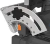 A close-up view of a miter saw's angle adjustment mechanism, showing the protractor scale and locking knob. Náhľad obrázku produktu