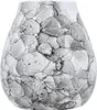 A close-up studio shot of a decorative glass vase with a bubble-like pattern. Voir les images du produit