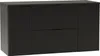 A black vanity cabinet with fluted doors and drawers. Náhled obrázku produktu