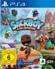 The image is a video game cover for 'Sackboy: A Big Adventure' on PS4. It features the main character, Sackboy, in a colorful, whimsical environment with various other characters and elements from the game. Produktbild-Vorschau
