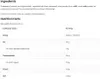 A product information page showing ingredients and nutrition facts. Produktbild-Vorschau