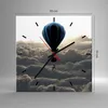 Wanduhr - Quadrat - Glasuhr - Wolke Ballon Himmel - 30x30cm Produktbild-Vorschau 3