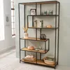 Industrial Bücherregal SLIM LINE 185cm Wildeiche schwarz Produktbild-Vorschau 1