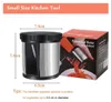 A product shot of a vegetable spiralizer next to its packaging, with a hand demonstrating its use. Produktbild-Vorschau