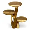 A wooden plant stand with multiple shelves. Voir les images du produit