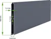 A close-up, angled view of a gray aluminum profile with measurement annotations. Produktbild-Vorschau