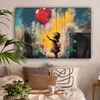 Wanddeko 120x80 cm - Banksy - Mädchen - Luftballon - Herz - Produktbild-Vorschau 2
