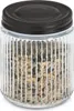 A clear, well-lit studio shot of a glass storage jar filled with seeds, placed on a white background. Náhled obrázku produktu