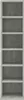 An empty bookshelf with a concrete-like texture on the back and shelves, framed by a light gray border. Produktbild-Vorschau