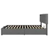 A side view of a grey upholstered bed frame with a headboard, against a white background. Náhľad obrázku produktu