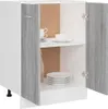 An open kitchen cabinet with dishes and cups inside. Produktbild-Vorschau