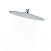 A chrome shower head with water spraying from it, isolated on a white background. Produktbild-Vorschau