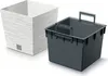 A white planter with a textured pattern and a gray insert container are shown against a white background. Náhľad obrázku produktu
