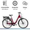 Zündapp Z600 City E Bike Damen 28 Zoll karminrot Produktbild-Vorschau 2
