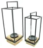 2x Lanterne "Modern Industrial" en métal & verre avec socle Voir les images du produit 3