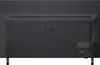 The back of a black LG QNED television with its stand attached. Voir les images du produit