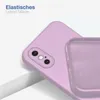 A close-up of a purple phone case, showing the camera cutout and the interior lining. Produktbild-Vorschau