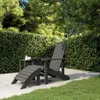 vidaXL Adirondack-Gartenstuhl mit Fußteil HDPE Anthrazit Produktbild-Vorschau 2