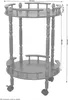 A gray wooden serving trolley with two shelves and wheels. Produktbild-Vorschau
