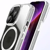 A close-up shot of an iPhone 13 Pro Max with a clear MagSafe case, showing the camera module and the magnetic ring. Produktbild-Vorschau