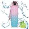 Trinkflasche 1 Liter Sport-Wasserflasche mit Strohhalm und Produktbild-Vorschau 1